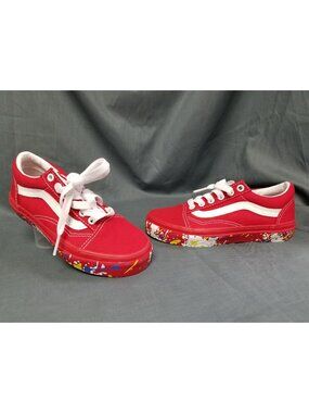 Vans Old Skool Sneakers Canvas Red White Size 11 Kids BRAND NEW IN BOX!